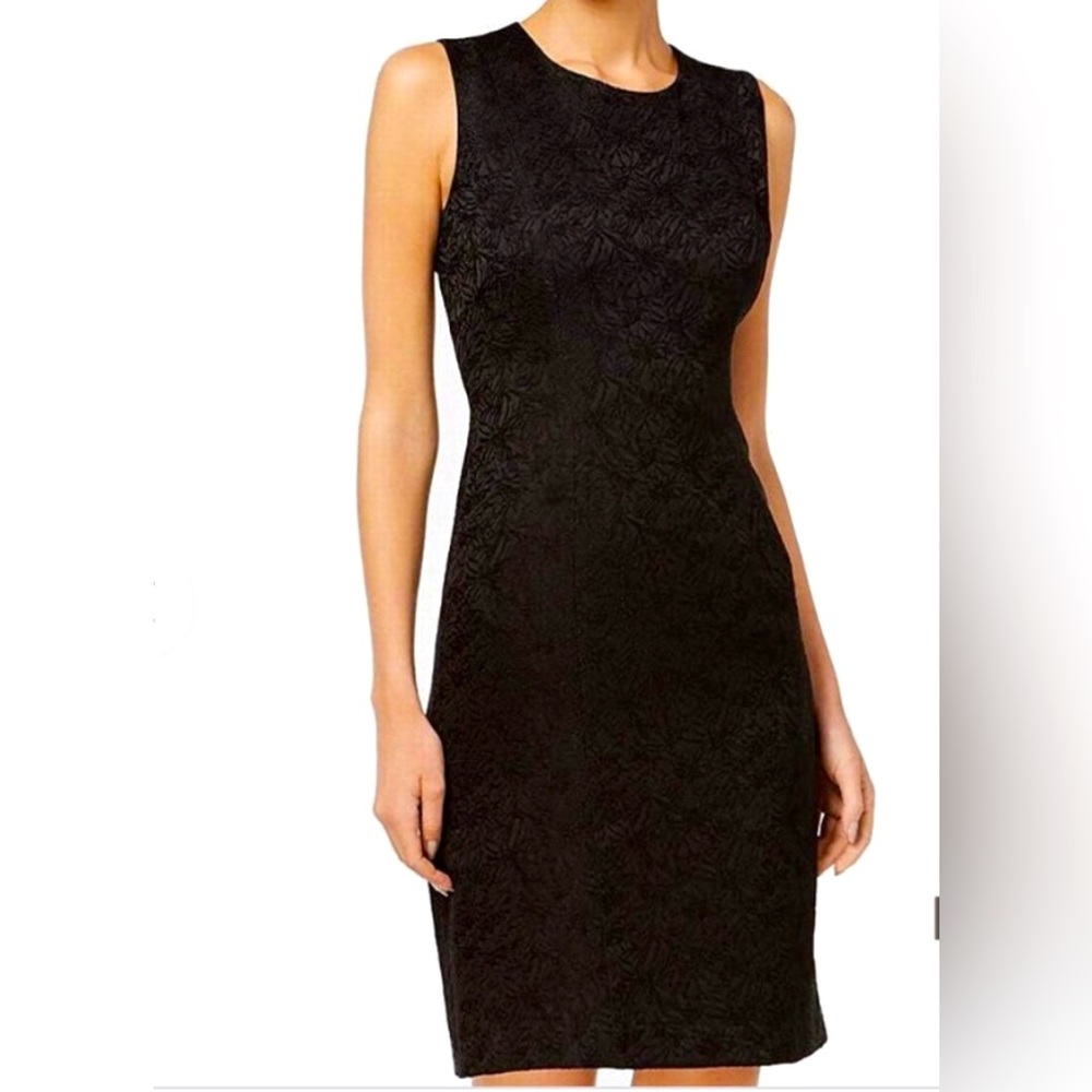 🖤NEW! Calvin Klein Classic Black Sleeveless Mid Length Dress LBD Size 4 - Picture 1 of 14